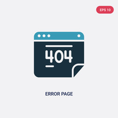 Wall Mural - two color error page vector icon from user interface concept. isolated blue error page vector sign s
