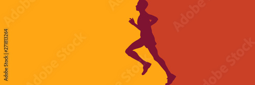 Cuadros en Lienzo Vector abstract runner and personal trainer