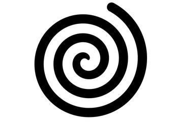 Wall Mural - black spiral swirl on white