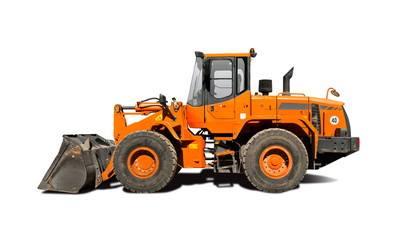 Orange loader isolated on white