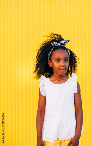 Cute Mixed Race Girl Having Fun At Street Child Innocence