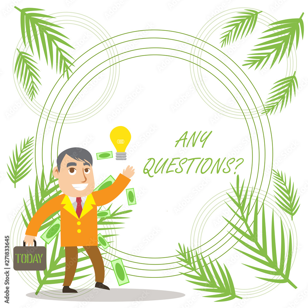 Conceptual hand writing showing Any Questions Question. Concept meaning ...