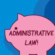 Conceptual hand writing showing Administrative Law. Concept meaning Body of Rules regulations Orders created by a government Fat huge pink pig plump like piggy bank with ear and small eye