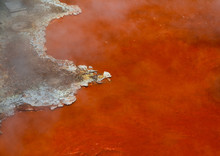 Orange Thermal Mud Hell In Kamado Jigoku Cooking Pot Hell, Oita Prefecture, Beppu, Japan