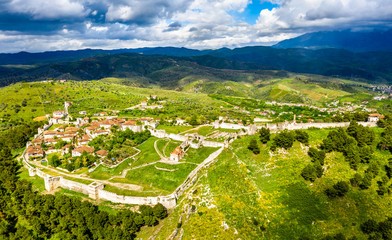 Canvas Print - Aerial view of Berat Castle in Albania