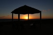 Sun goes down at the Indian Ocean in Denham, Western Australia