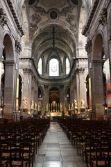 interior of catholic church Paris France