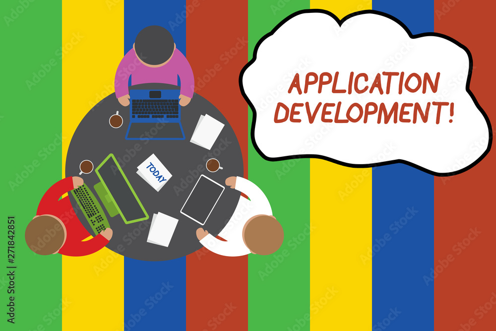 Conceptual hand writing showing Application Development. Concept ...