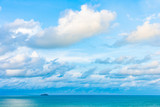 Fototapeta Na sufit - Beautiful panoramic landscape or seascape ocean with white cloud on blue sky for leisure travel in holiday