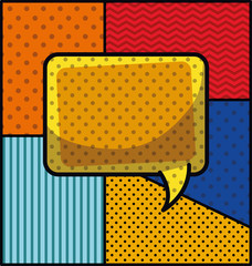 Wall Mural - speech bubble pop art style vector illustration