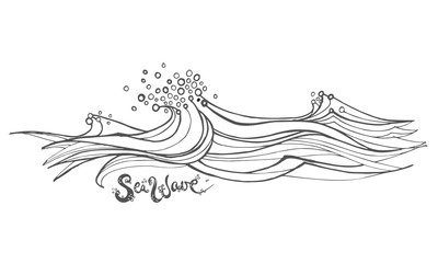 Hand Drawn wave, vector illustration