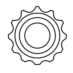 Sticker - gear machine settings isolated icon