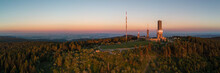Panoramic View On The Summit Of The Mountain Feldberg, The Highest Elevation Of The Taunus Mountains In Germany.