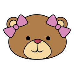 Poster - cute bear teddy female with bows