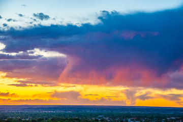 Wall Mural - Colorful Sunset Over Albuquerque New Mexico