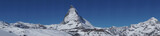 Fototapeta Góry - Panoramic view of the Matterhorn in blue sky background in winter