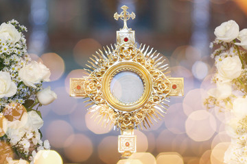 Wall Mural - Ostensorial adoration in the catholic church