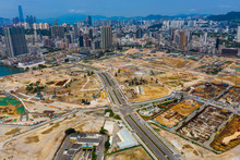Aerial View Of Hong Kong Construction Site