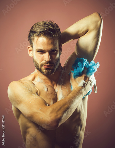 Muscular Fitness Bodybuilder Taking Shower After Training Man Images, Photos, Reviews