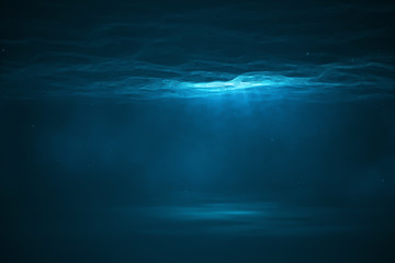 underwater scene with light
