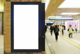 Fototapeta Miasto - Blank board in street or station