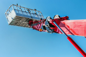 boom and basket of telescopic aerial platform for construction and repair works