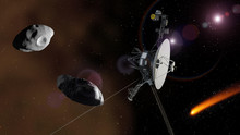 Voyager Is Flying To The End Of Solar System. Elements Of This Image Furnished By NASA.