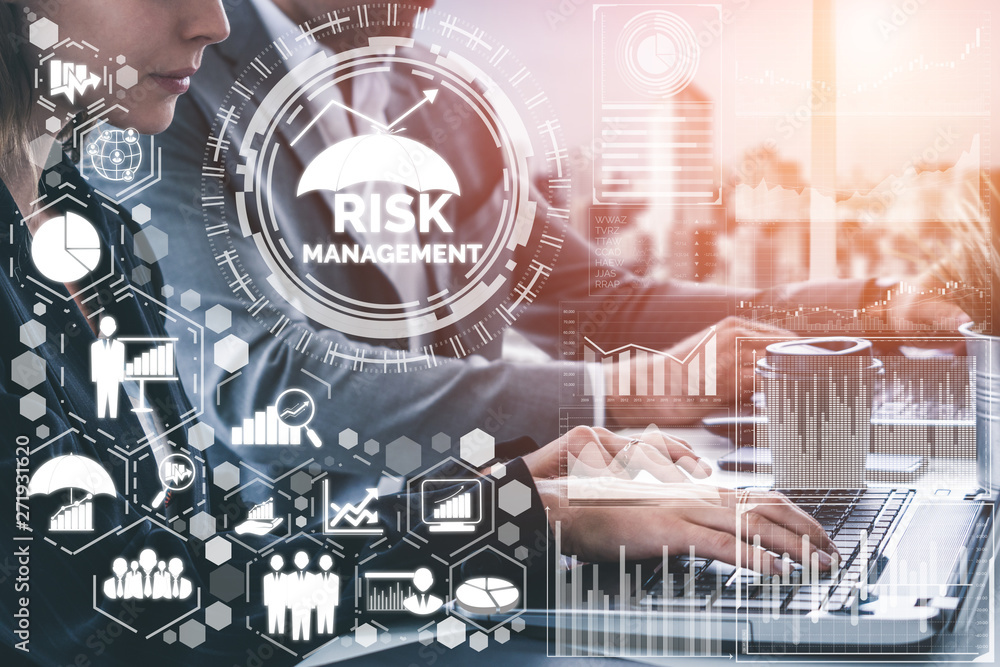 Unpredictable Graphics Risk Management and Assessment for Business Investment Concept. Modern ...