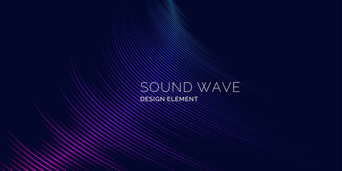 Wall Mural - sound wave. vector illustration on dark background