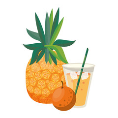 Canvas Print - delicious tropical fruit icon cartoon