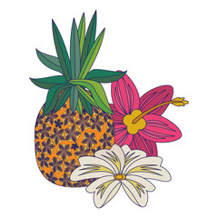 Canvas Print - delicious tropical fruit icon cartoon