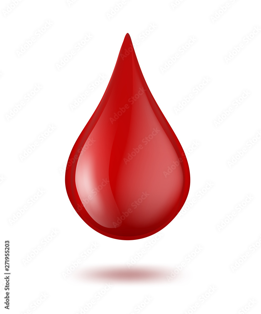 drop of blood on white. vector illustration - obrazy, fototapety, plakaty 