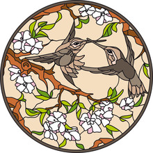 Birds With Flowers
