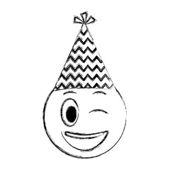 Poster - smiley emoji party hat