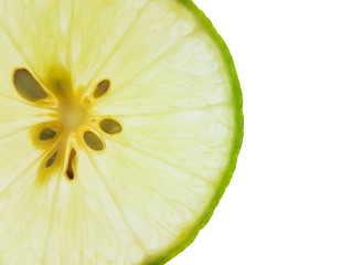 Thai Lime Sliced put on white background