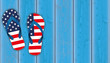 Wood US Flag Flip-Flops Header
