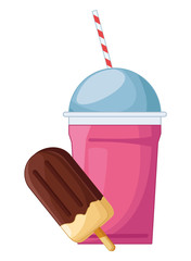 Poster - Delicious milkshake and popsicle ice cream