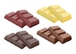 vector collection of dark, milk and white chocolate