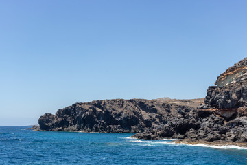 The rocky coast of the island of Tenerife