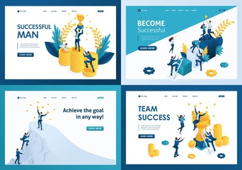 Wall Mural - set design web page templates of team success. modern illustration concepts for website and mobile w