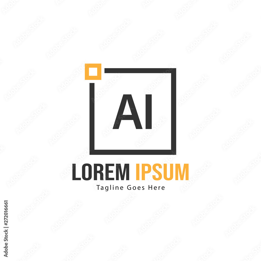 AI Letter Logo Design. Creative Modern AI Letters Icon Illustration