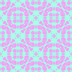 Blue pink beautiful pattern with floral element