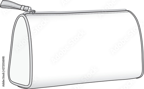 Fotografía cosmetic bag, daily zip pouch vector illustration sketch template