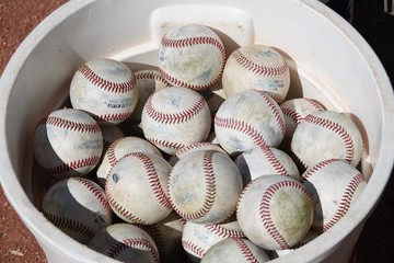 baseball in a bucket 