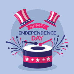 Sticker - american happy independence day