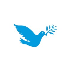 Wall Mural - Dove vector. Isolated blue icon