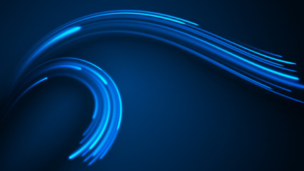 Wall Mural - blue shine soft waves with dark shadow
