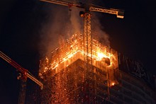 A Fire At  Construction Site