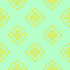 Yellow pattern with floral ornament