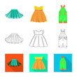 © pandavector - Isolated object of fashion and garment symbol. Set of fashion and cotton stock vector illustration.